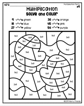 Winter multiplication coloring worksheets no prep by merry friends
