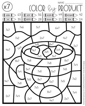 Winter multiplication color by number free by amanda garcia teachers pay teachers multiplication multiplication facts practice winter math