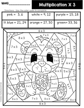 Winter color by number multiplication