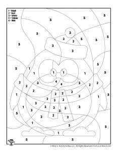 Winter color by number pages woo jr kids activities childrens publishing
