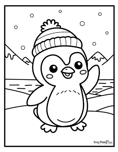 Printable penguin coloring pages