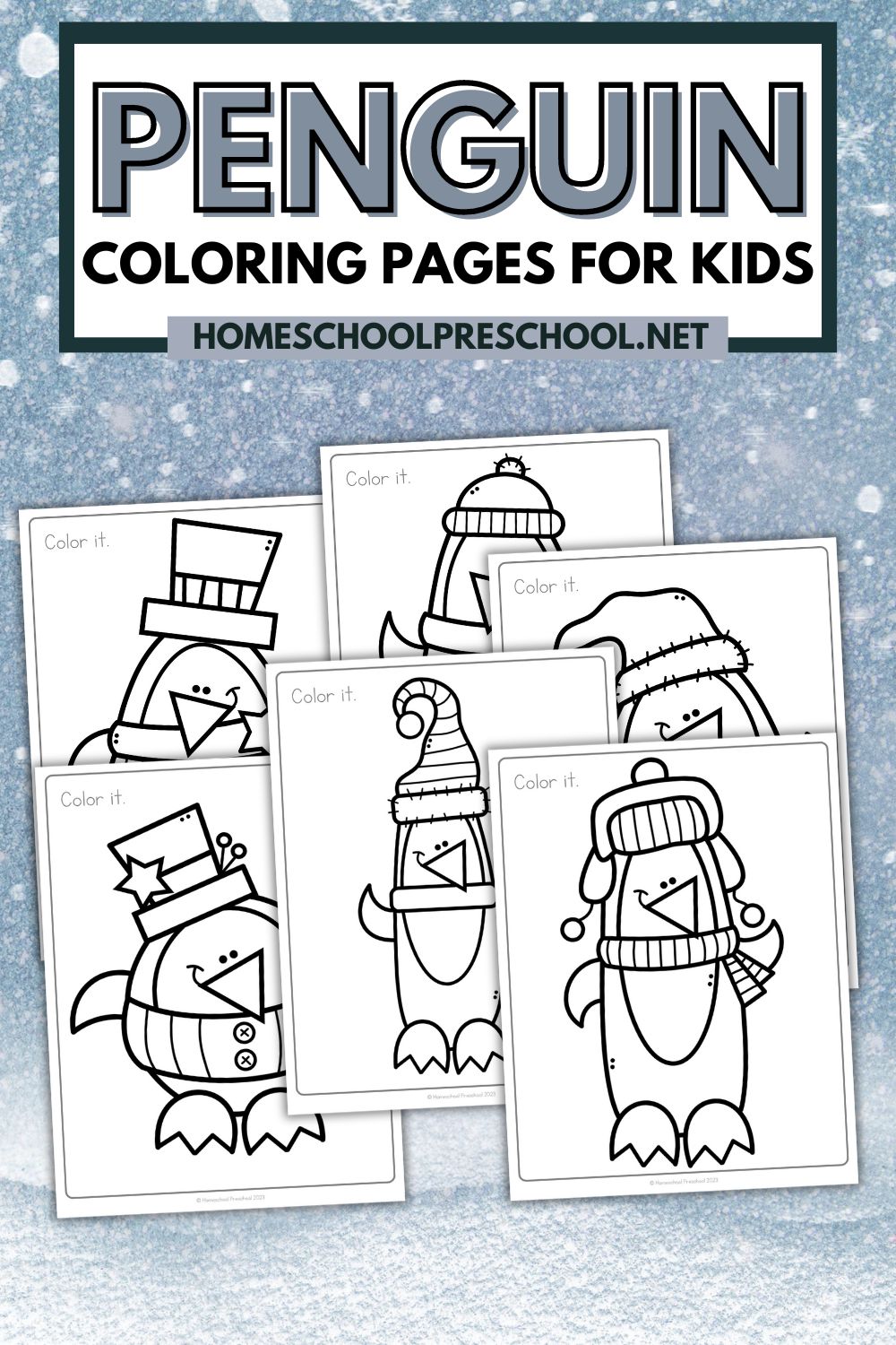Winter penguin coloring pages free homeschool deals