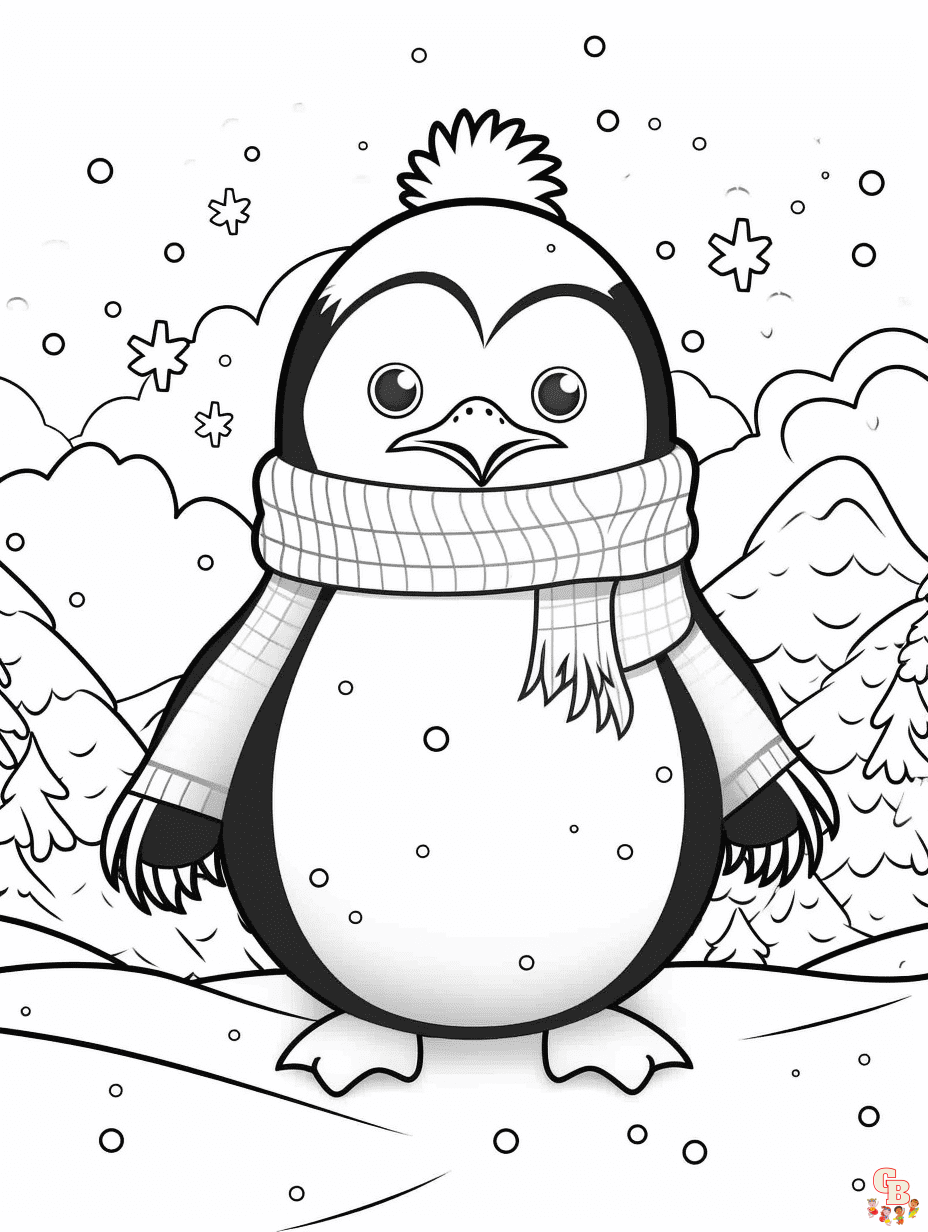 Penguin coloring pages printable free fun for kids