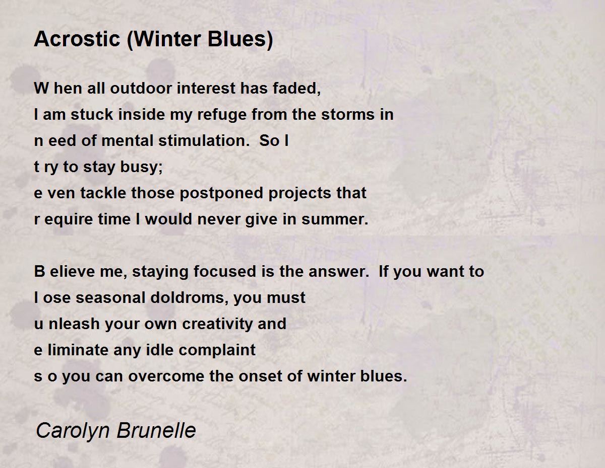 Acrostic winter blues