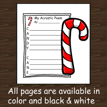 Winter poetry templates for couplet acrostic alliteration poems