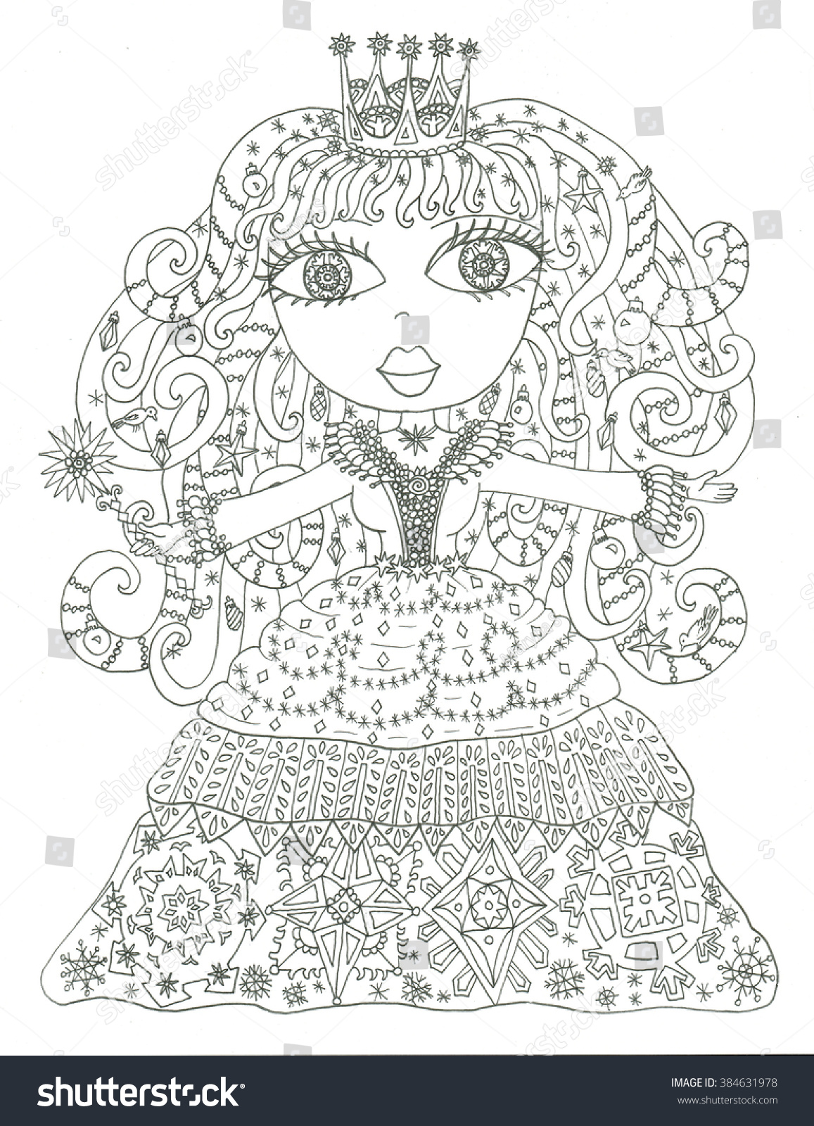 Hakuun winter princess coloring page liittyvã kuvituskuva