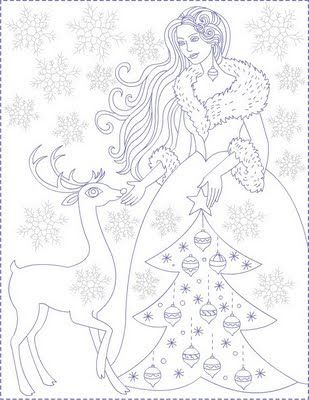 Nicoles free coloring pages winter princess