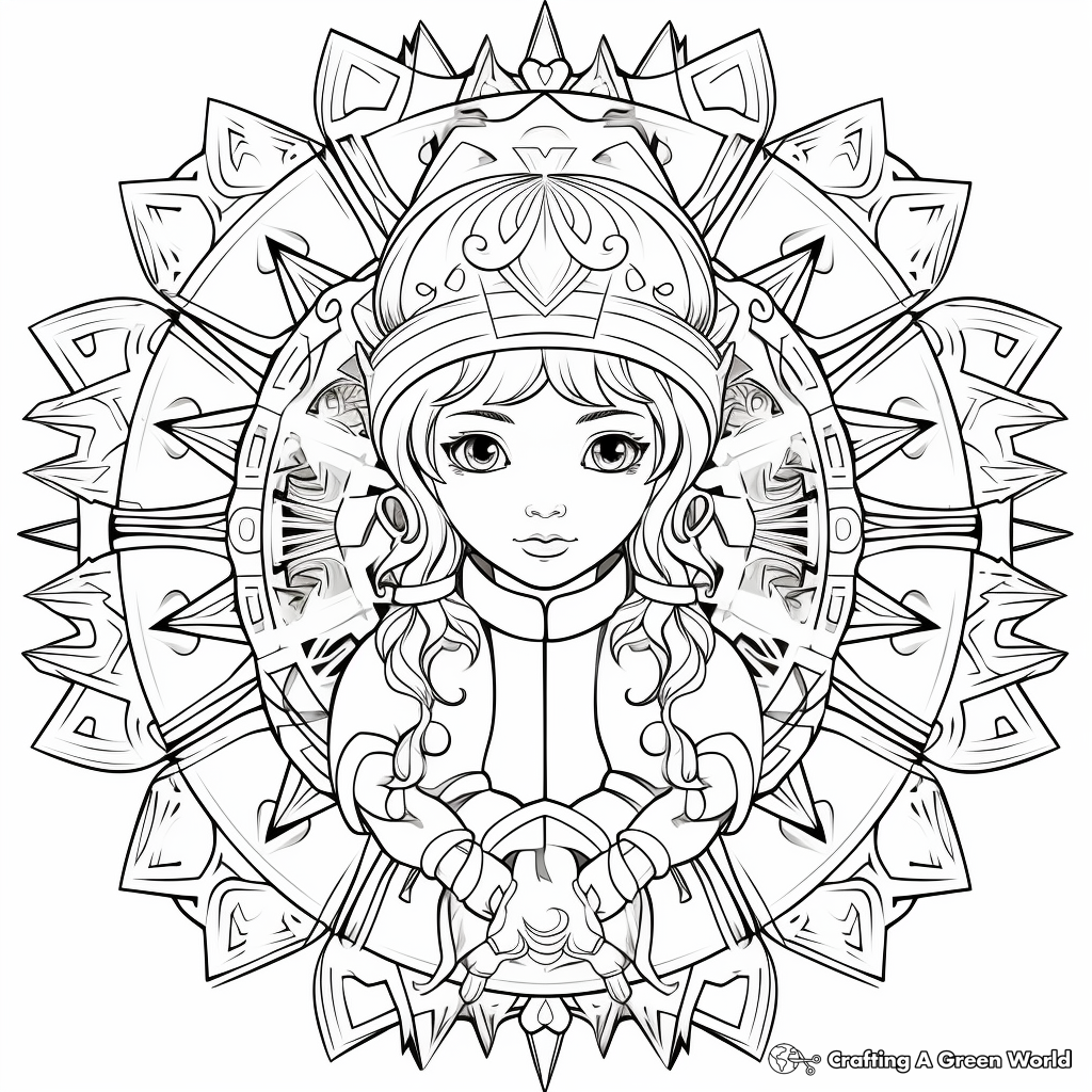 Winter princess coloring pages