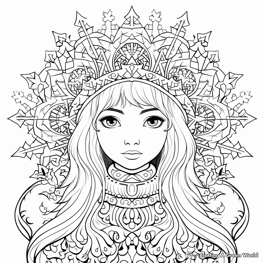 Winter princess coloring pages