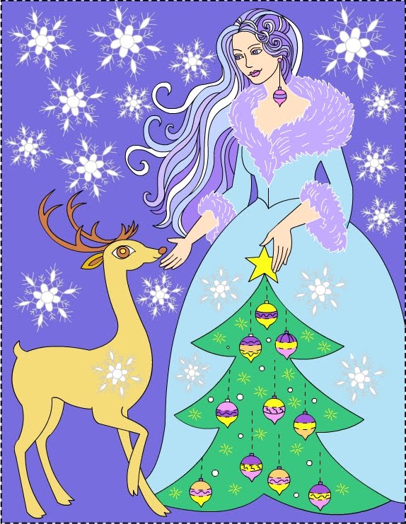 Nicoles free coloring pages winter princess