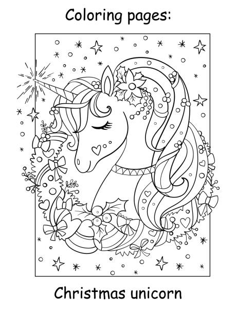 Winter princess coloring page stock illustrations royalty