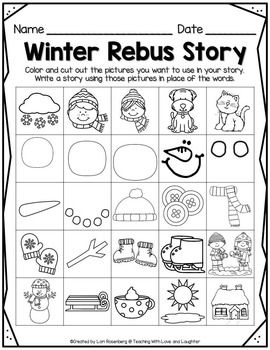 Winter rebus story free winter student created story