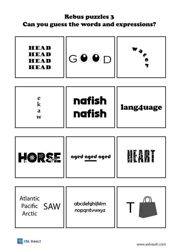 Free printable rebus puzzles with answers