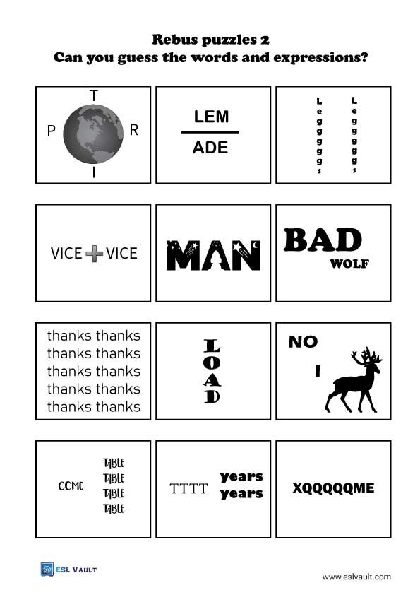 Free printable rebus puzzles with answers