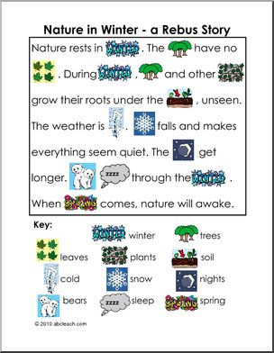 Rebus nature in winter story color