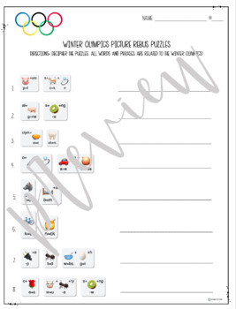 Beijing winter games picture rebus puzzles by keegan for kids