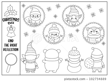Christmas black and white find the right mirror