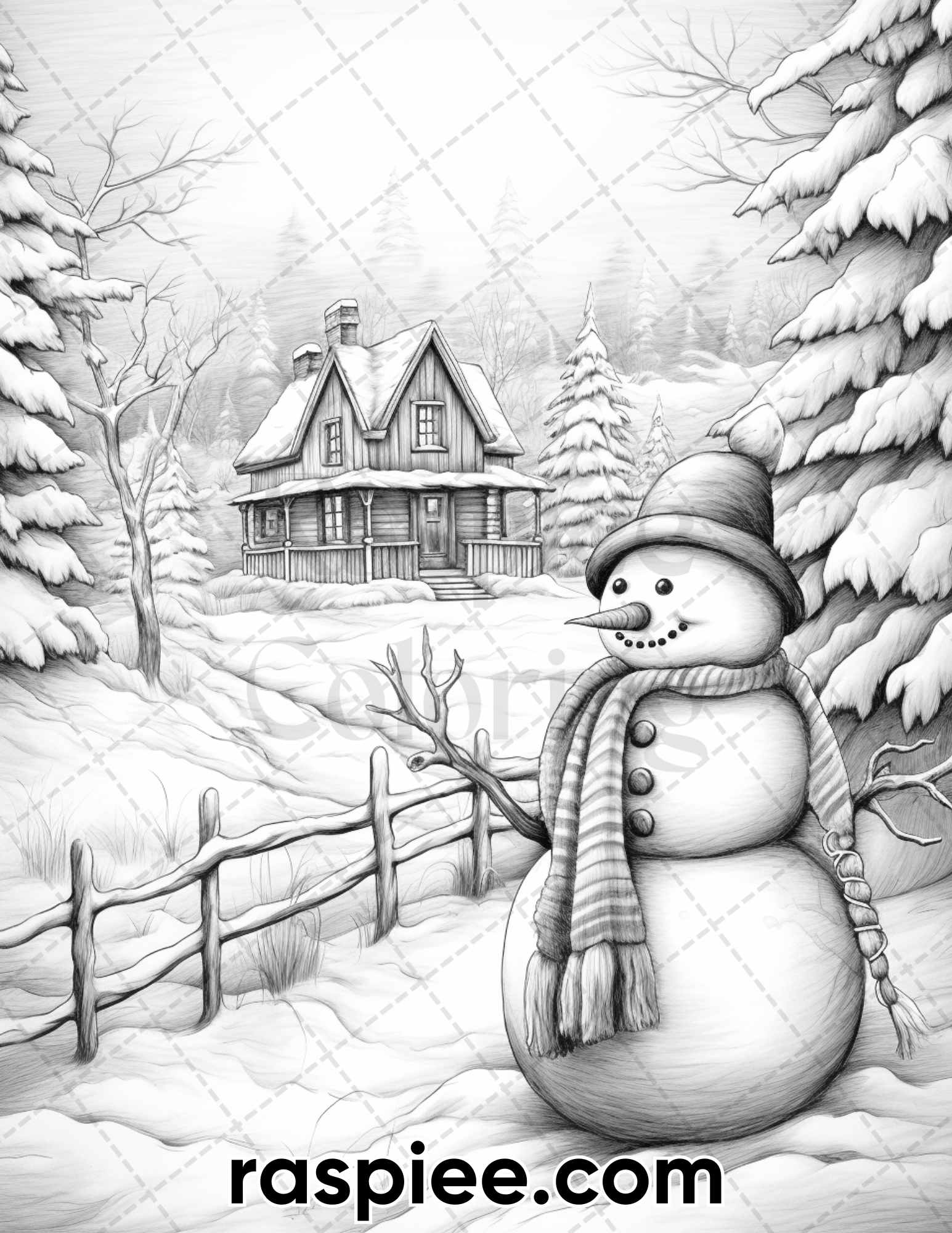 Chistmas snowman grayscale coloring pages for adults printable pdf â coloring