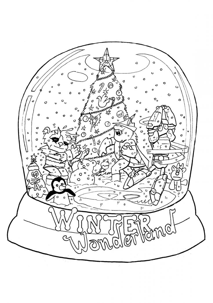 Snowglobe coloring pages