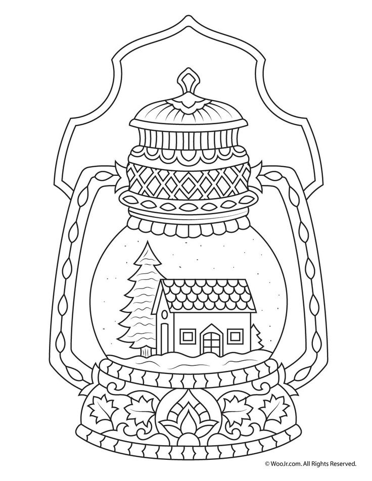 Winter snow globe adult coloring page woo jr kids activities childrens publishing coloring pages winter christmas coloring sheets christmas coloring pages