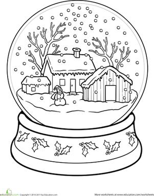 Snow globe worksheet education free christmas coloring pages christmas coloring sheets coloring pages winter