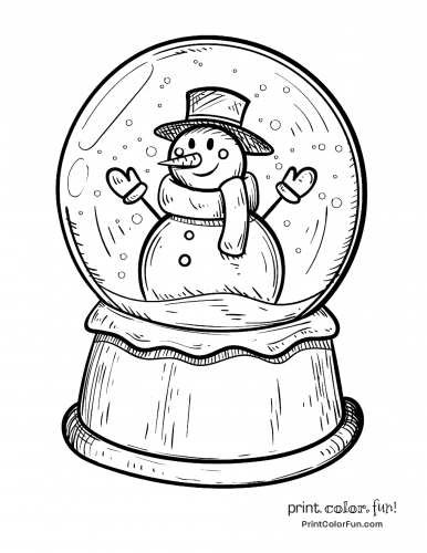 Snow globe clipart coloring pages for a magical holiday season at