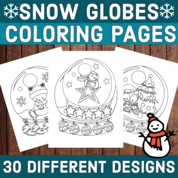 Christmas winter snow globe coloring pages by peppermint puzzles
