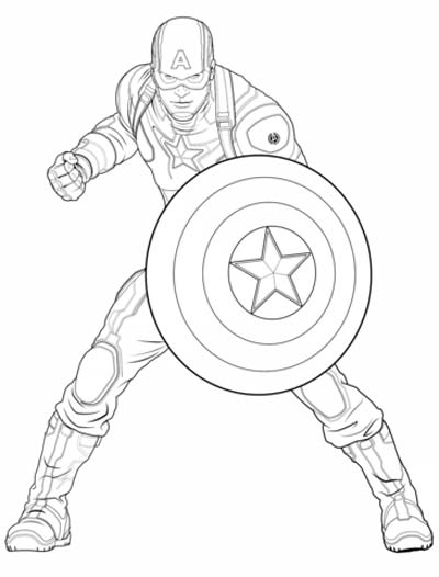 Updated captain america coloring pages