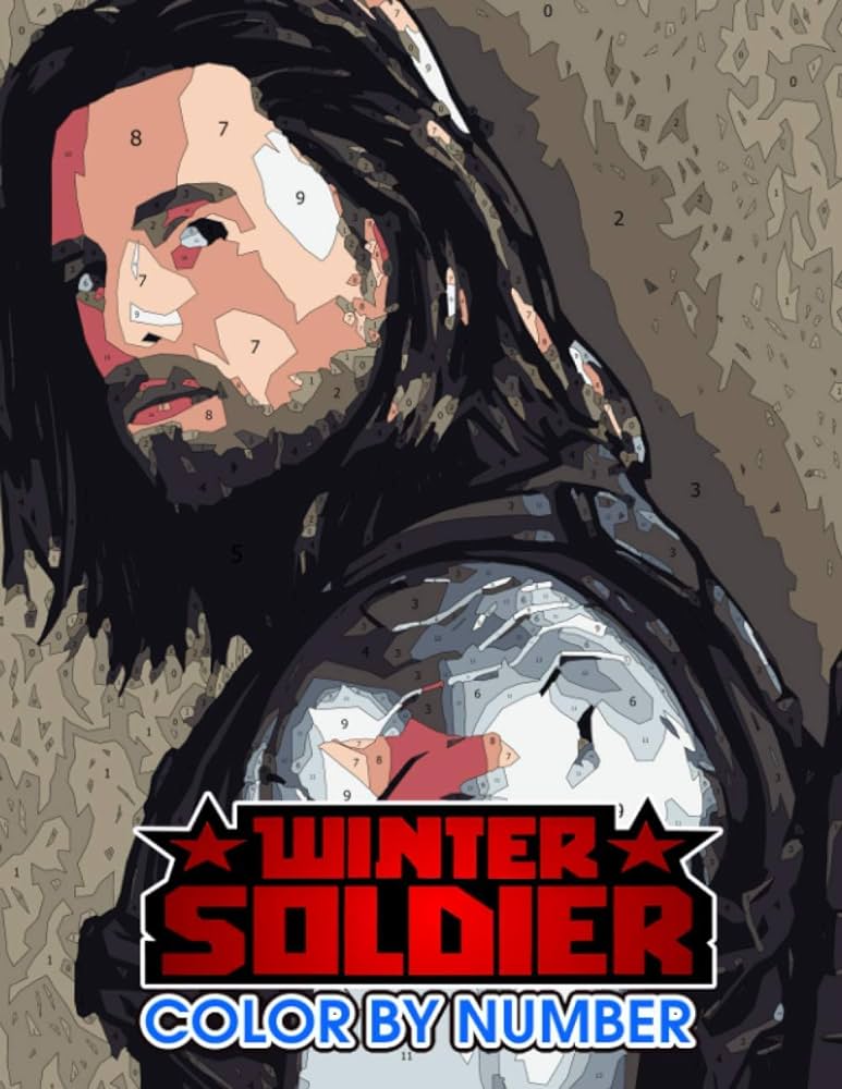 Winter soldier color by number winter soldier color book an adult coloring book for stress