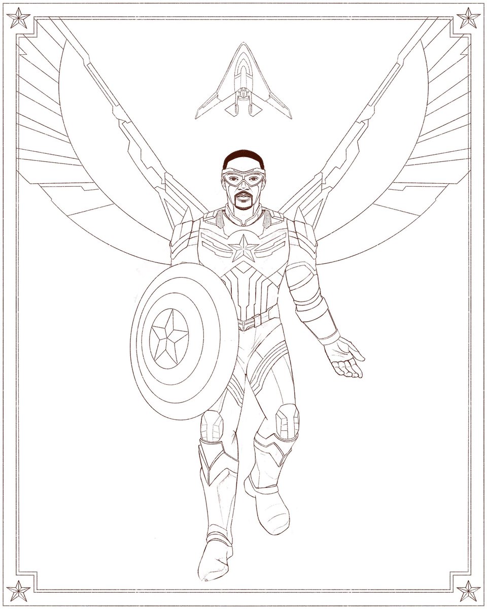 My line art for my captain america pieces feels like a colorãsimoneãæç