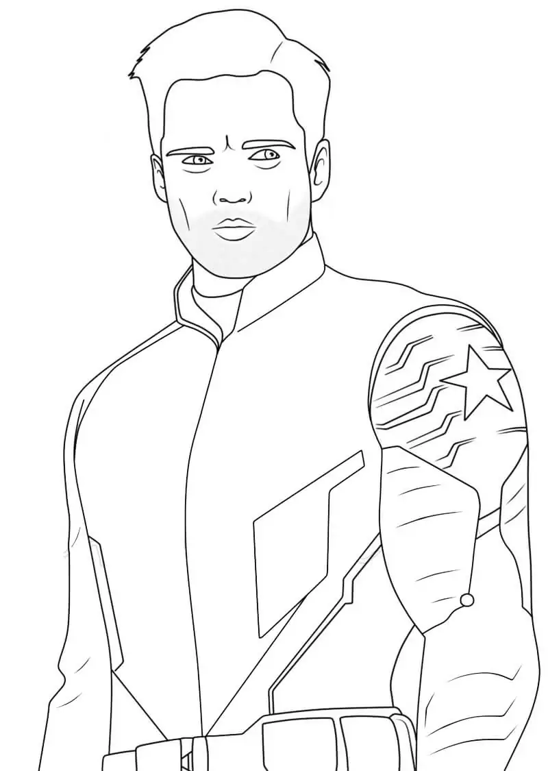 The winter soldier bucky barnes coloring page