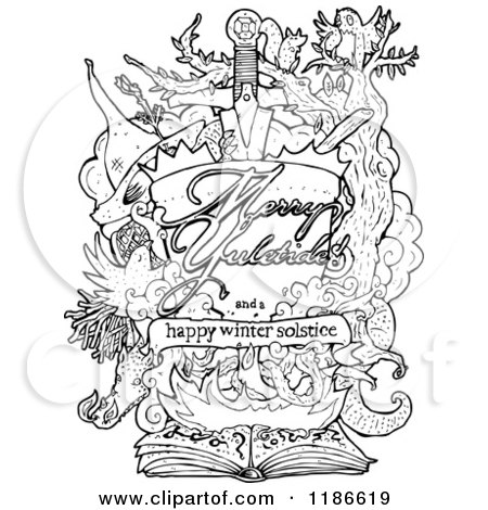 Clip art of a winter solstice poster