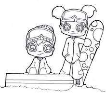 Snowboarding kids coloring pages
