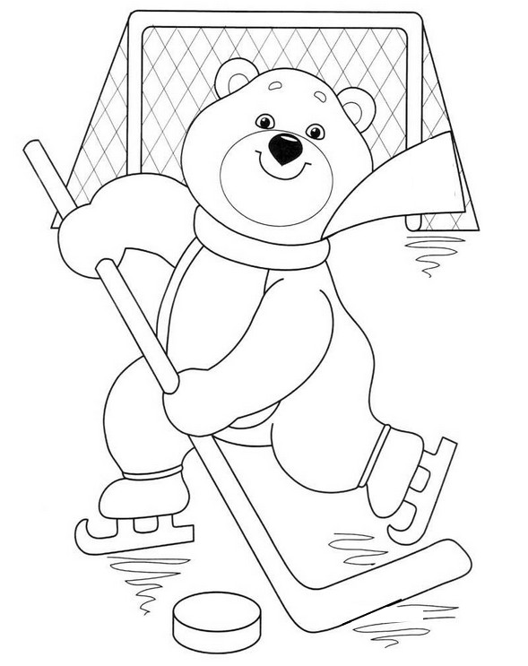 Coloring page winter sports