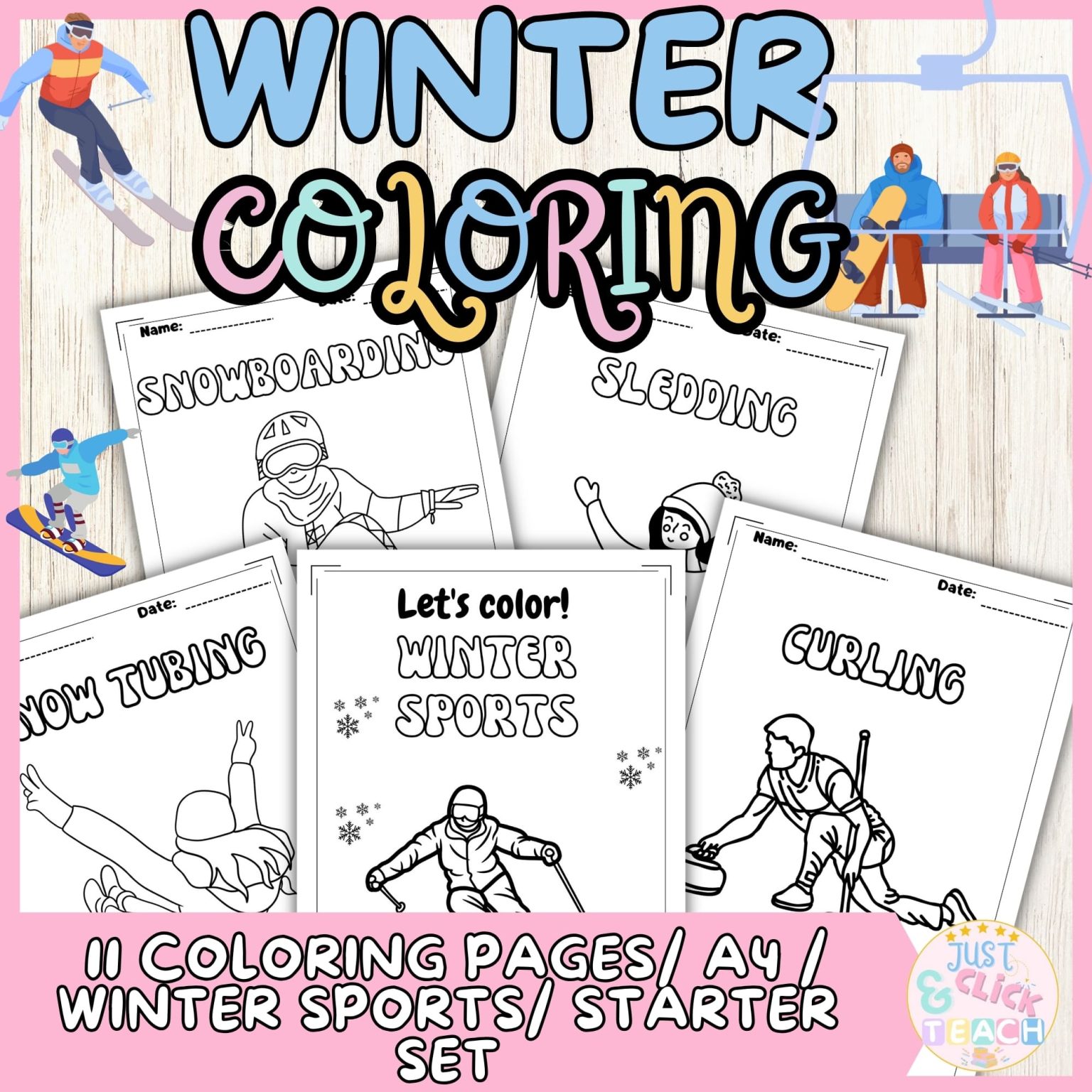 Winter no prep coloring pages winter sports no prep preschool coloring pages made by teachers