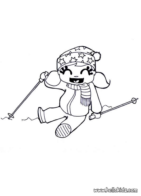 Winter game coloring pages