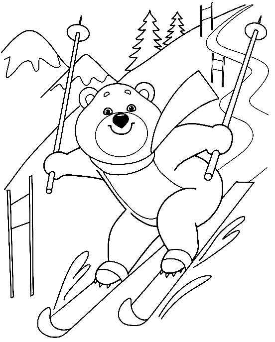 Winter sports coloring pages printable for free download