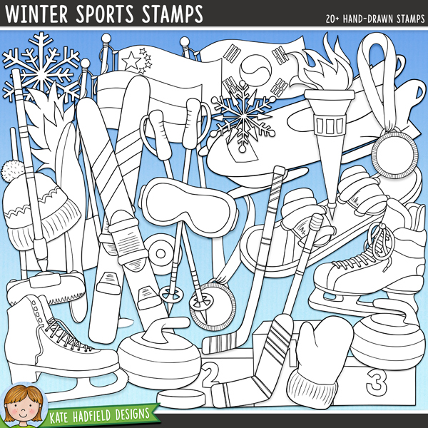 Winter sports stamps