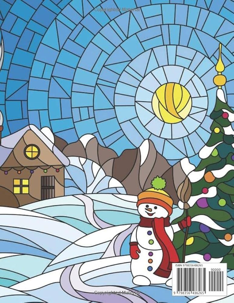 Christmas stained glass color by number for adults large print page winter holiday christmas stained glass color by number coloring book for adult teens seniors boys and girls publishing md akkaj