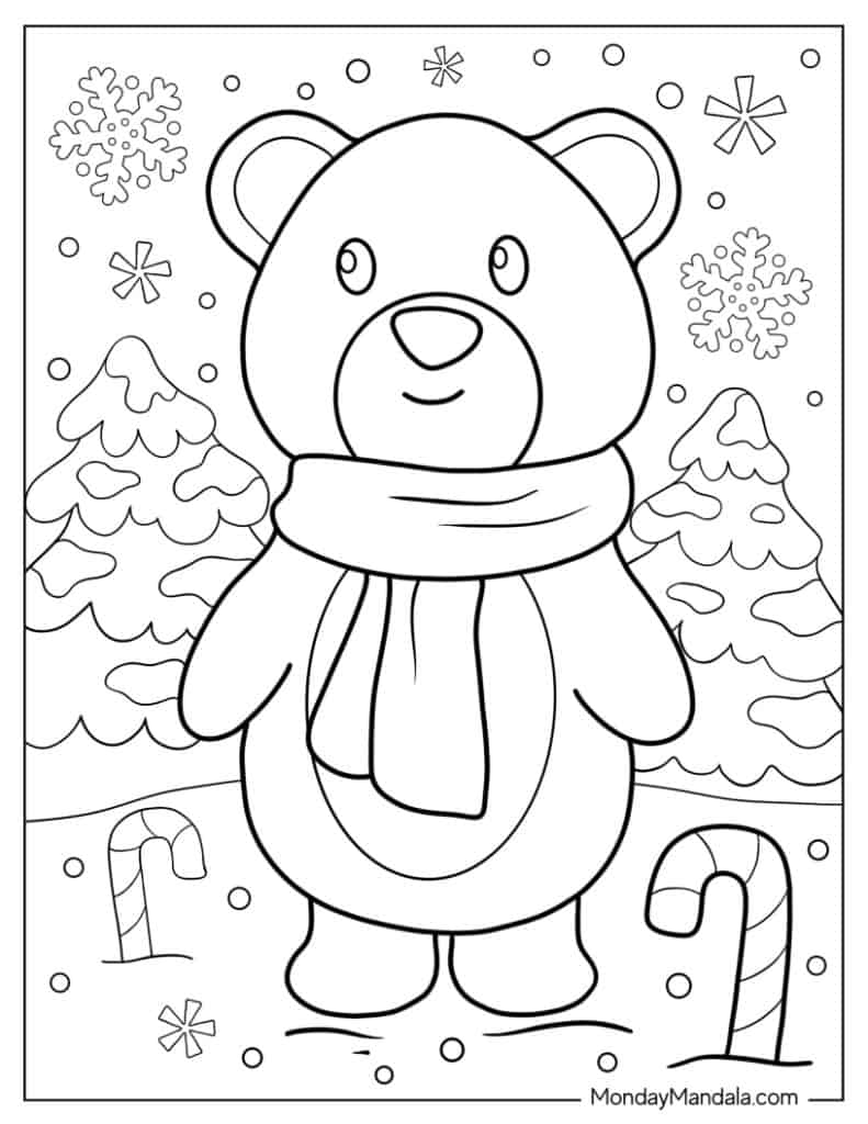 Winter coloring pages free pdf printables