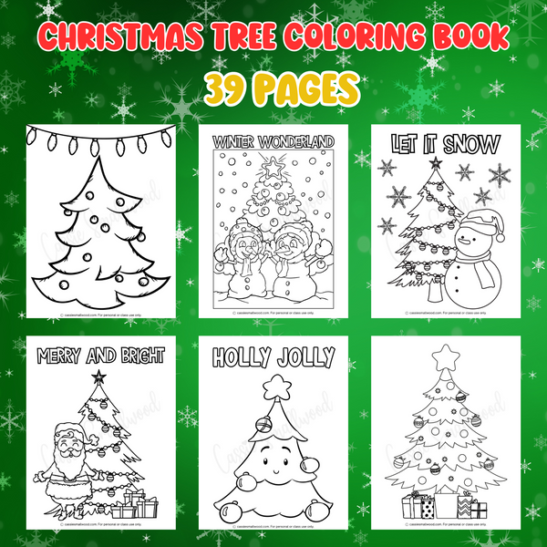 Printable christmas tree coloring book pages â cassie smallwood