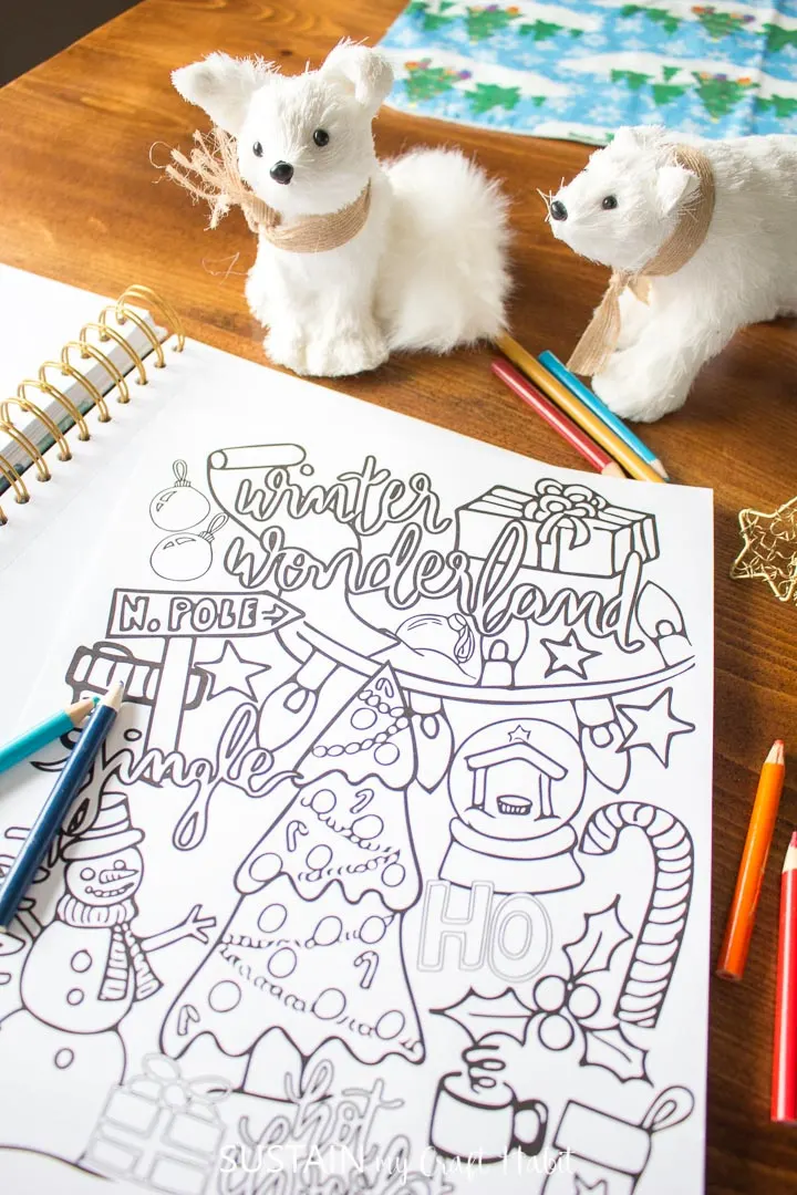 Winter wonderland coloring page â sustain my craft habit