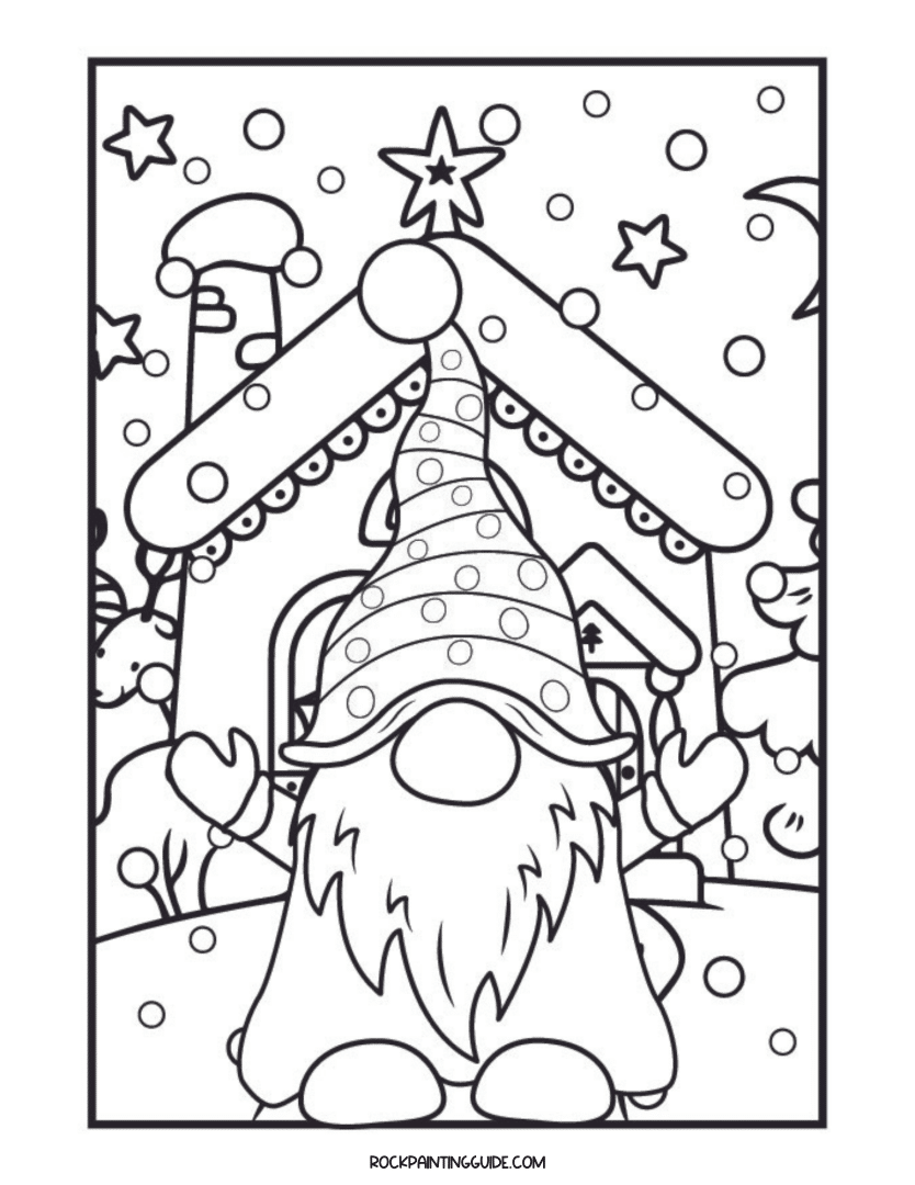 Cute christmas gnome coloring pages free printables