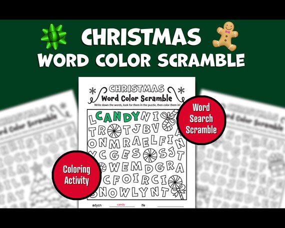 Christmas word search coloring pages for kids xmas game word scramble word puzzle printable game winter activities easy word search