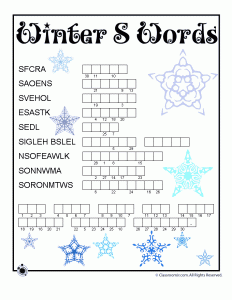 Winter word puzzles pound words vocabulary worksheets woo jr kids activities childrens publishing
