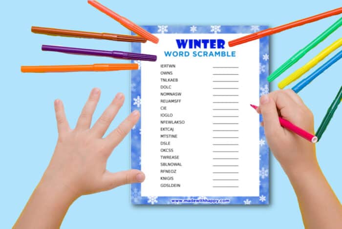 Winter word scramble