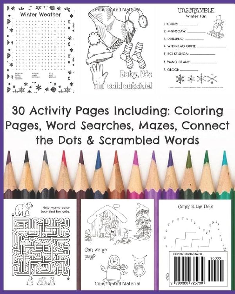 Wonderous winter kids coloring and activity book pages including coloring pages mazes word search scrambled words and connect the dots creative kids coloring and activity books seasons frank ruby am