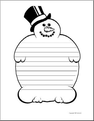 Snowman elementary writing paper i