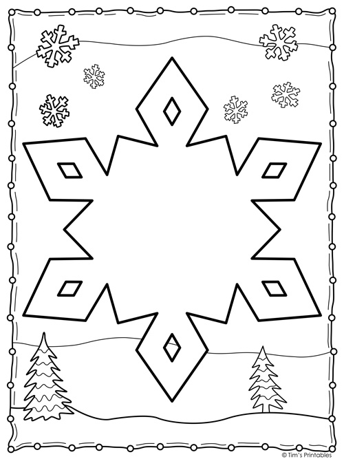 Snowflake writing paper template â tims printables