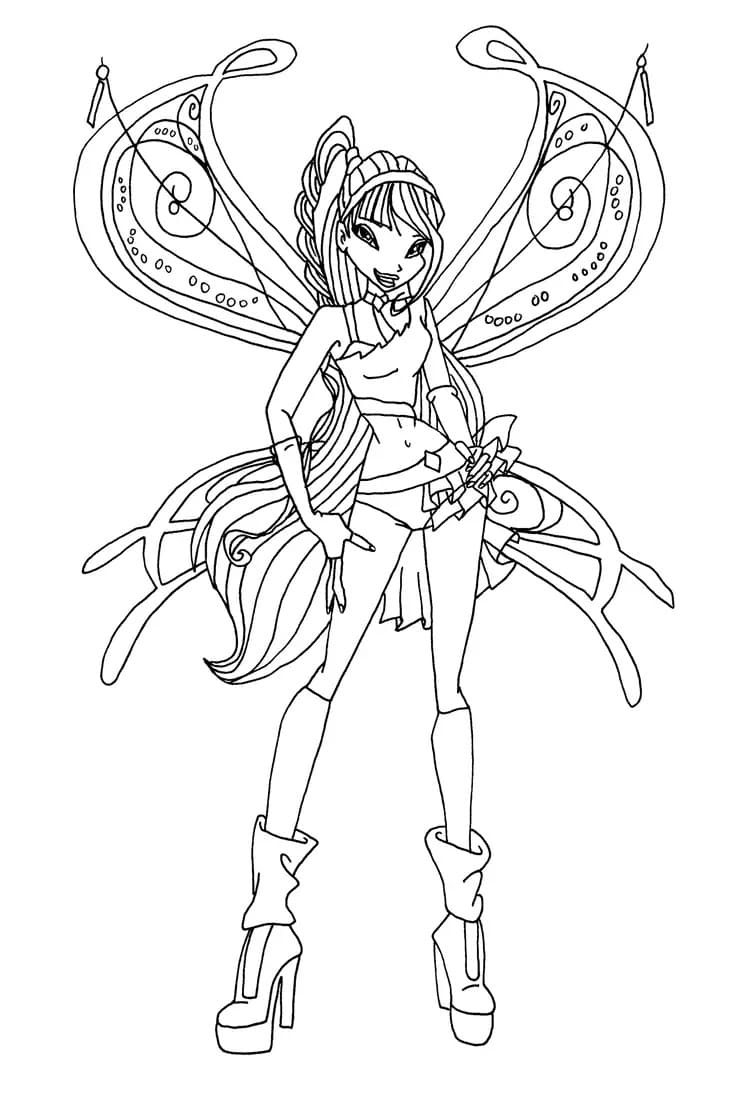 Pretty musa winx club coloring page